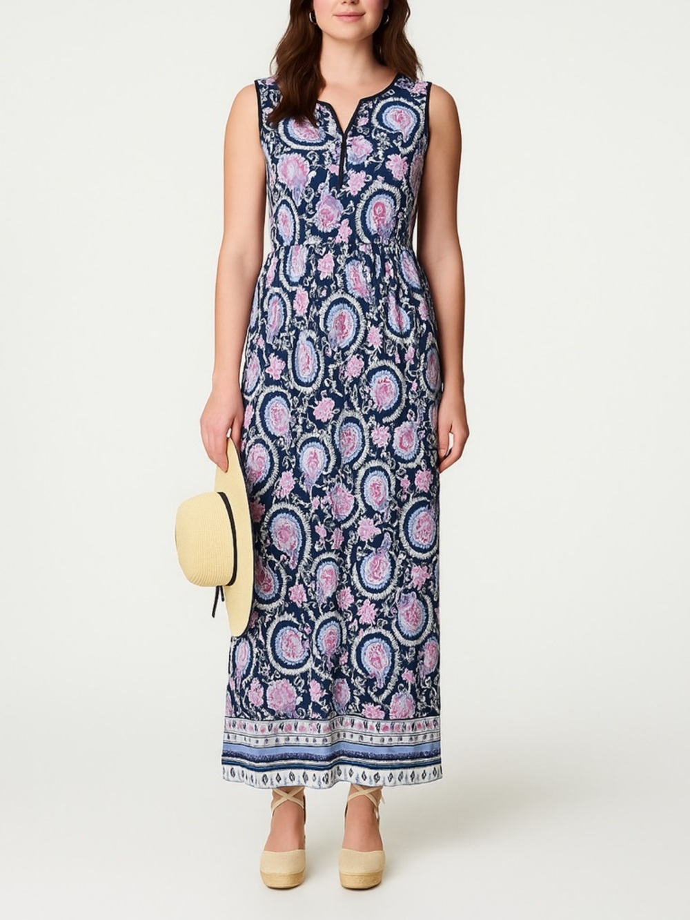 Talbots Floral Sleeveless Maxi Dress Sz 6